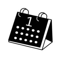 Minimalistic Black And White Calendar Icon Featuring The First Day Of The Month vector