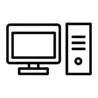 Desktop Computer Icon Illustration Modern Office Pc Design vector