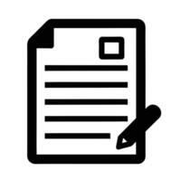Document With Lines And A Pen Icon For File Editing Or Signing vector
