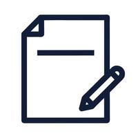 Document With Pencil Icon Simple Writing Symbol For Note Taking Design vector