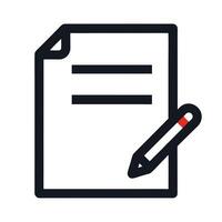Document Icon With Pencil Symbol For Editing And Writing Illustration vector