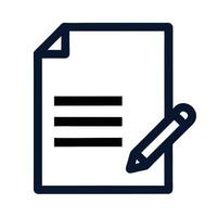 Document With Pencil Flat Icon Symbol For Business Notes Or Agreement vector