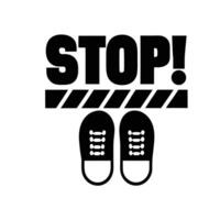 Stop Line With Shoes Indicating Social Distancing Position Illustration vector