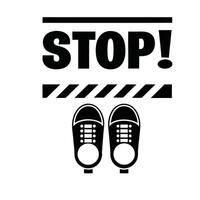 Mandatory Stop Point With Footwear Guidance To Prevent Accidents And Maintain Safety vector