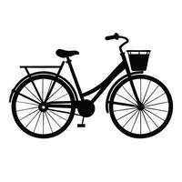 Minimalist Bicycle Silhouette With Basket And Carrier For Microstock Illustration vector