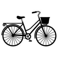 Isolated Bicycle Graphic Classic Style With Basket For Design Projects vector