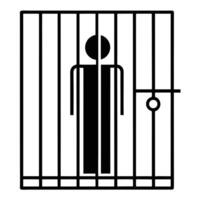 Imprisonment Symbol Inside Jail Minimalist Design Concept Represents Restriction vector