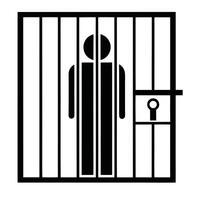 Incarceration Illustration Man Behind Bars Jail Symbol Confinement Concept Image vector