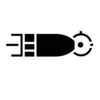 Black Silhouette Image Of A Missile Torpedo Isolated On A White Background vector