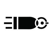 Simple Black Silhouette Icon Of An Injector With Horizontal Lines vector