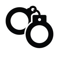 Black Handcuffs Icon Illustration For Law And Order Concepts vector