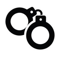 Minimalist Design Two Handcuffs Illustration Symbolizing Crime And Justice System vector
