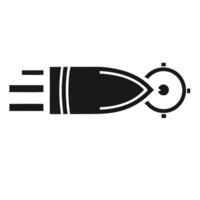 Bullet Hitting Target Monochrome Illustration Graphic Design Element Isolated vector