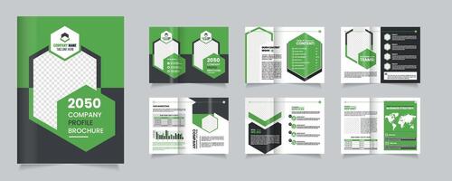 Business brochure design, Company Profile Brochure Template Showcasing Modern Design Elements and Informative Layout vector