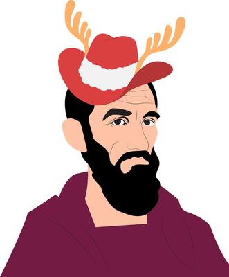 Christmas Festive Bearded Man Christmas Hat