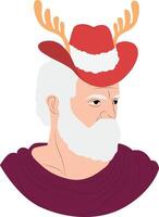 Saint nicholas in a red hat vector
