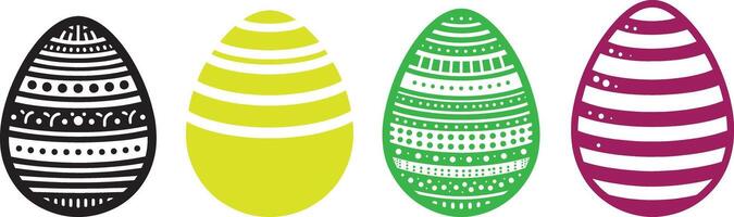 Colorful and Patterned Easter Egg Illustrations with Modern Design for Festive Projects vector