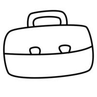 A black and white drawing of a briefcase vector