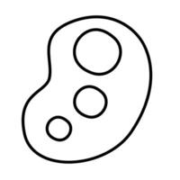 A simple line drawing of a paint palette vector
