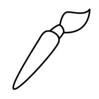 A black and white drawing of a paintbrush vector