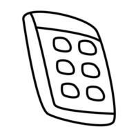 A black and white drawing of a calculator vector