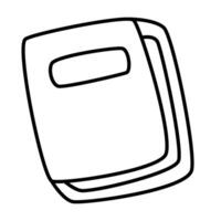 A black and white drawing of a book vector