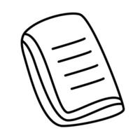 A black and white drawing of a paper document vector