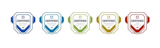 Certified Shield Badge Icon. Digital Certification Security Approval Seal Design Template. vector