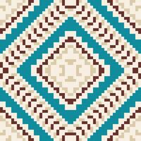 Repeating Pattern Watercolor Ikat Patternfolk Embroidery, Aztec Geometric Ornament Print. Design for Carpet, Wallpaper, Clothing, Wrapping, Fabric vector
