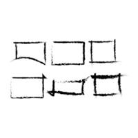 A set of four square frames with black paint vector
