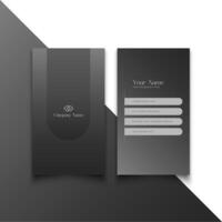 Elegant luxury looking dark vertical business card template. Premium visiting card design. Ready to print. Stylish vertical business card editable. vector
