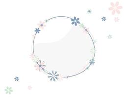 pastel geometric flower frame on white background vector