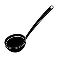 a black and white illustration of a spoon white background. vector