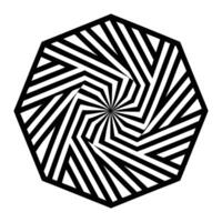 a black and white image of a hexagon with a spiral pattern vector