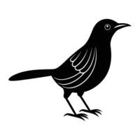 black and white silhouette of a bird on a white background vector