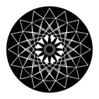 a black and white circular design with a star in the center vector
