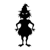 the Grinch with a hat and a long beard vector