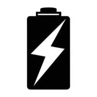 battery icon with a lightning bolt on a white background vector