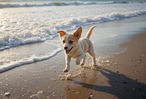 Seaside Puppy Run, Ears Flapping in the Breeze, Fun with the Ocean Breeze photo