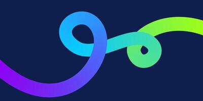 Gradient Wavy shapes on dark background. Background with colored squiggles gradient lines design for flyer, poster, cover or banner. vector