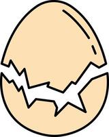 single icon of a broken eggshell vector