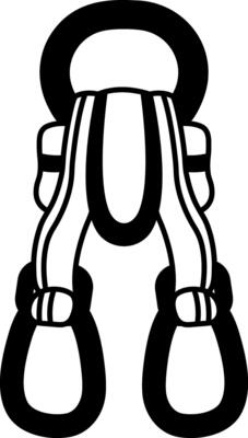 black and white single icon of a camping carabiner