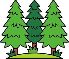 flat icon of a pine forest vector
