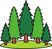 single icon of a pine forest vector