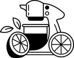 black and white icon of a juice extractor machine vector
