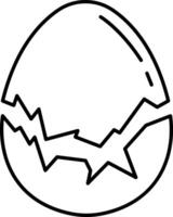 black and white icon of a broken eggshell vector