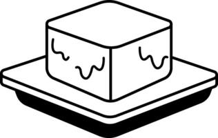 black and white icon of a butter block vector