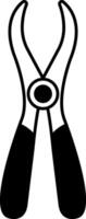 black and white icon of a pair of tongs vector