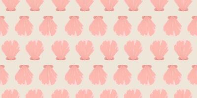 Sea shells seamless pattern. Trendy pattern of seashells for wrapping paper, wallpaper, stickers, notebook cover. vector