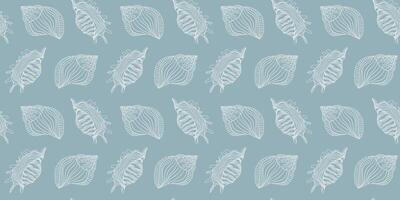 Seamless pattern with shells. Pink and blue sea shells seamless pattern. Trendy pattern of seashells for wrapping paper, wallpaper, stickers, notebook cover. vector